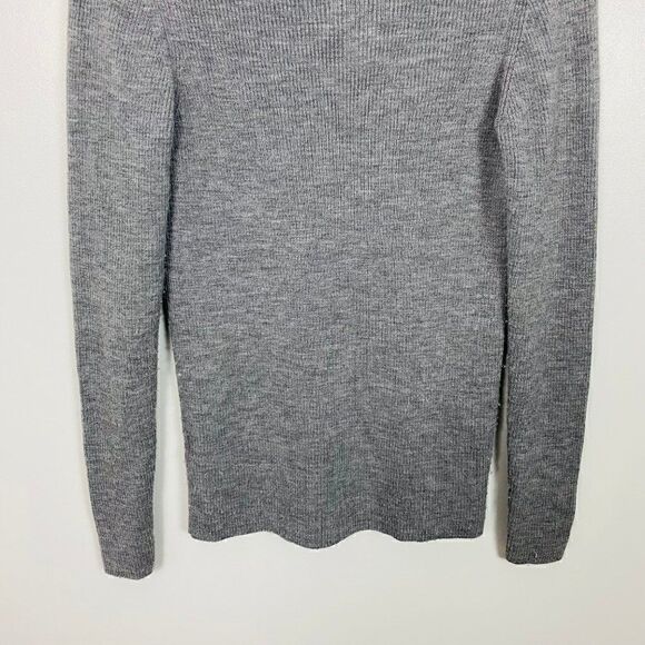 J. Crew Womens Size Small Gray Stretch Ribbed Merino Wool Sweater - Picture 7 of 7
